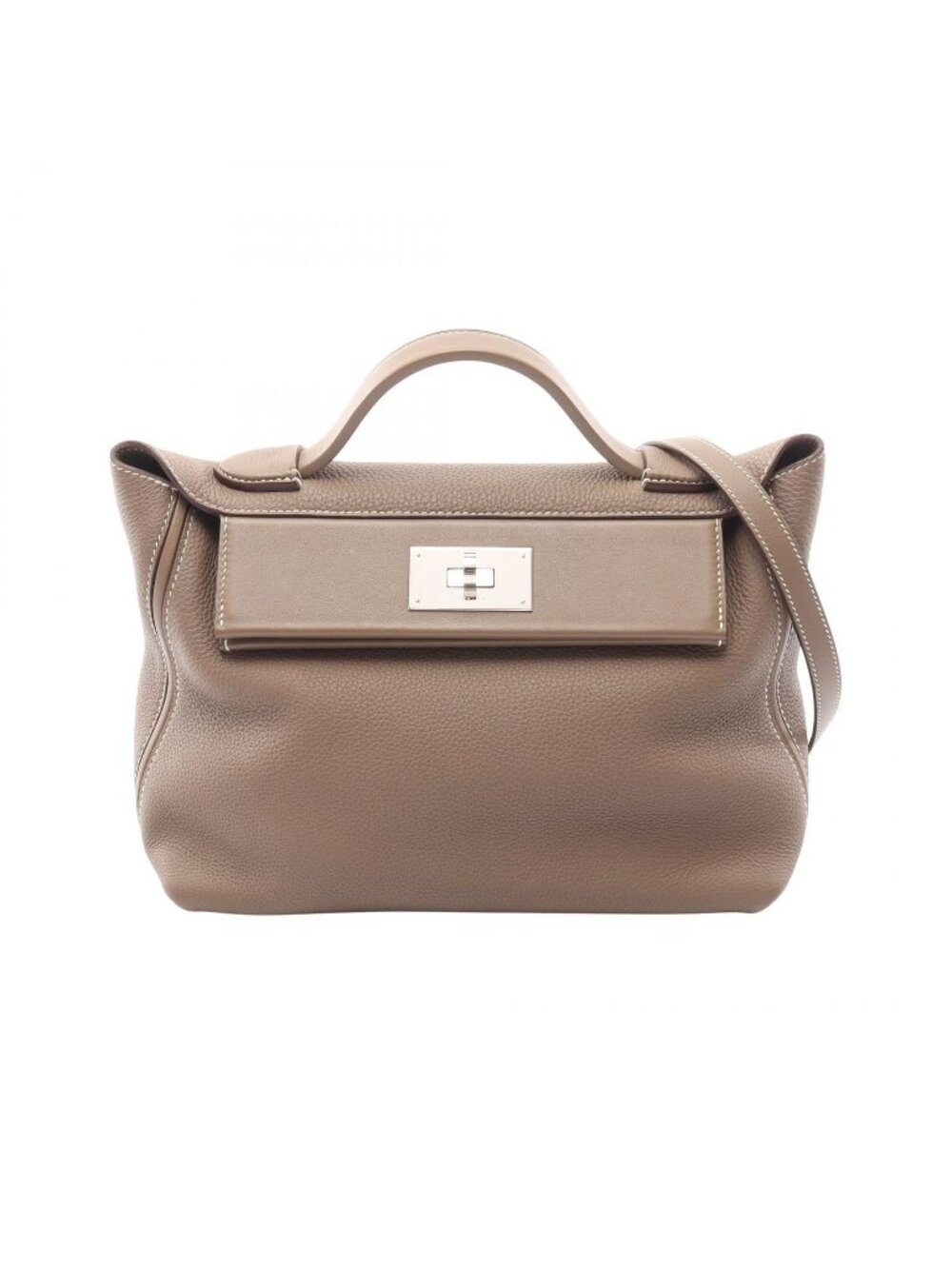 Hermes Handbag Sac 24/24 29 2-Way Etoupe Leather Sac 24/24/24 Vanquatre 29